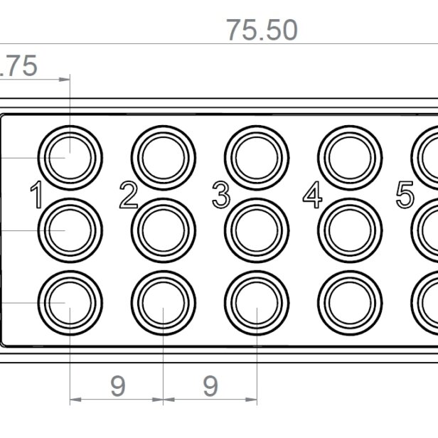 Ibidi 15 well slide drawing 1