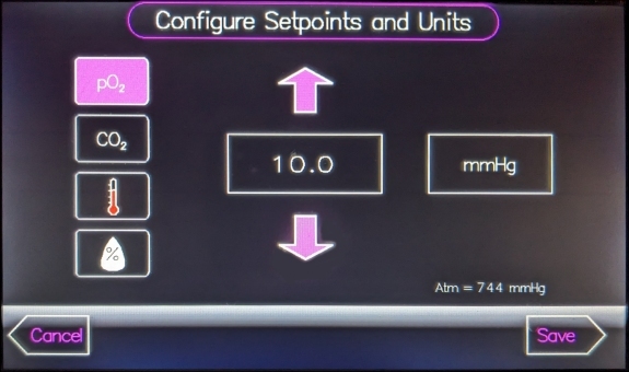 Configure setpoints view